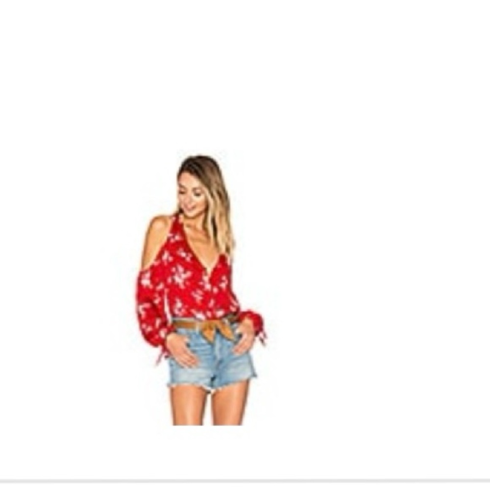L'Academie Red Floral Tank Top